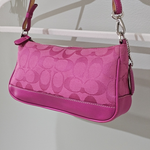 Vintage Coach Hamptons Demi Shoulder Bag Baguette Clutch (Pink) # 6094 - Picture 4 of 13